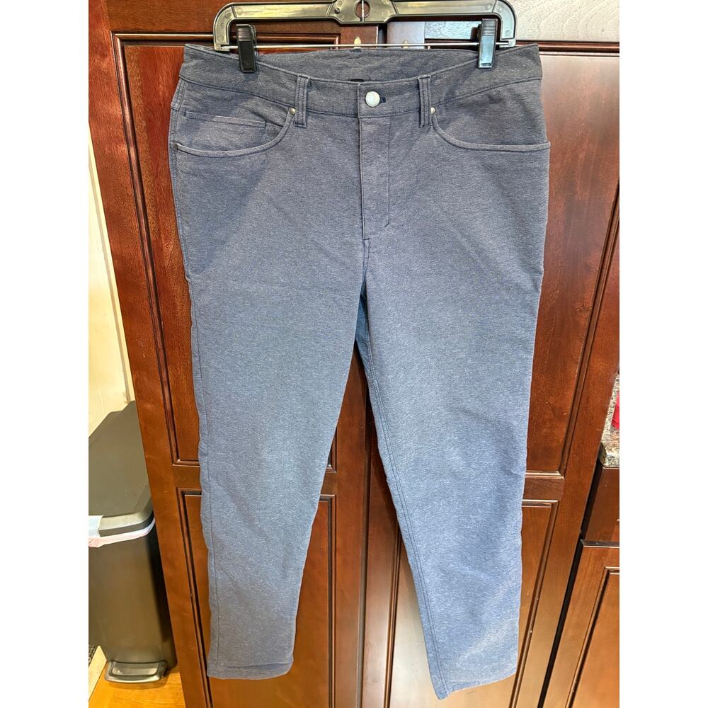 Lululemon Men's ABC Pants Size 33 x 33 Blue Stretch Flex 5 Pocket